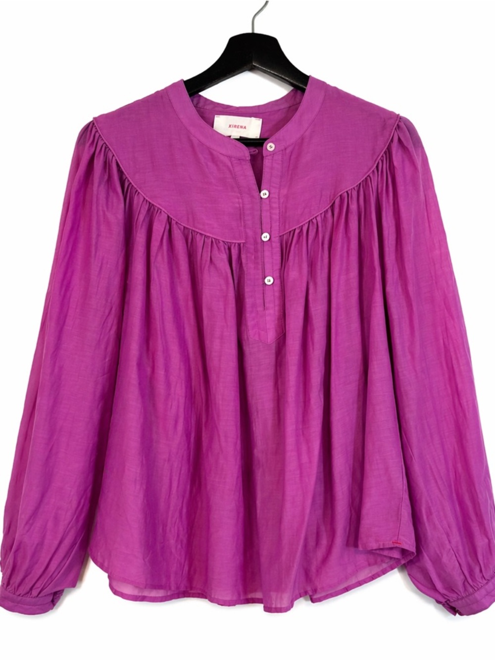 Xirena Pink Cotton Silk Blouse Size XS Boho Peasant Top